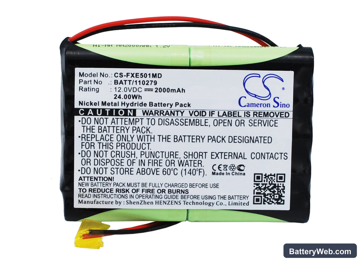 Fukuda Cardisuny ME501BX ECG Analyzer Replacement Battery, 12V, 2000mAh, Ni-MH 5