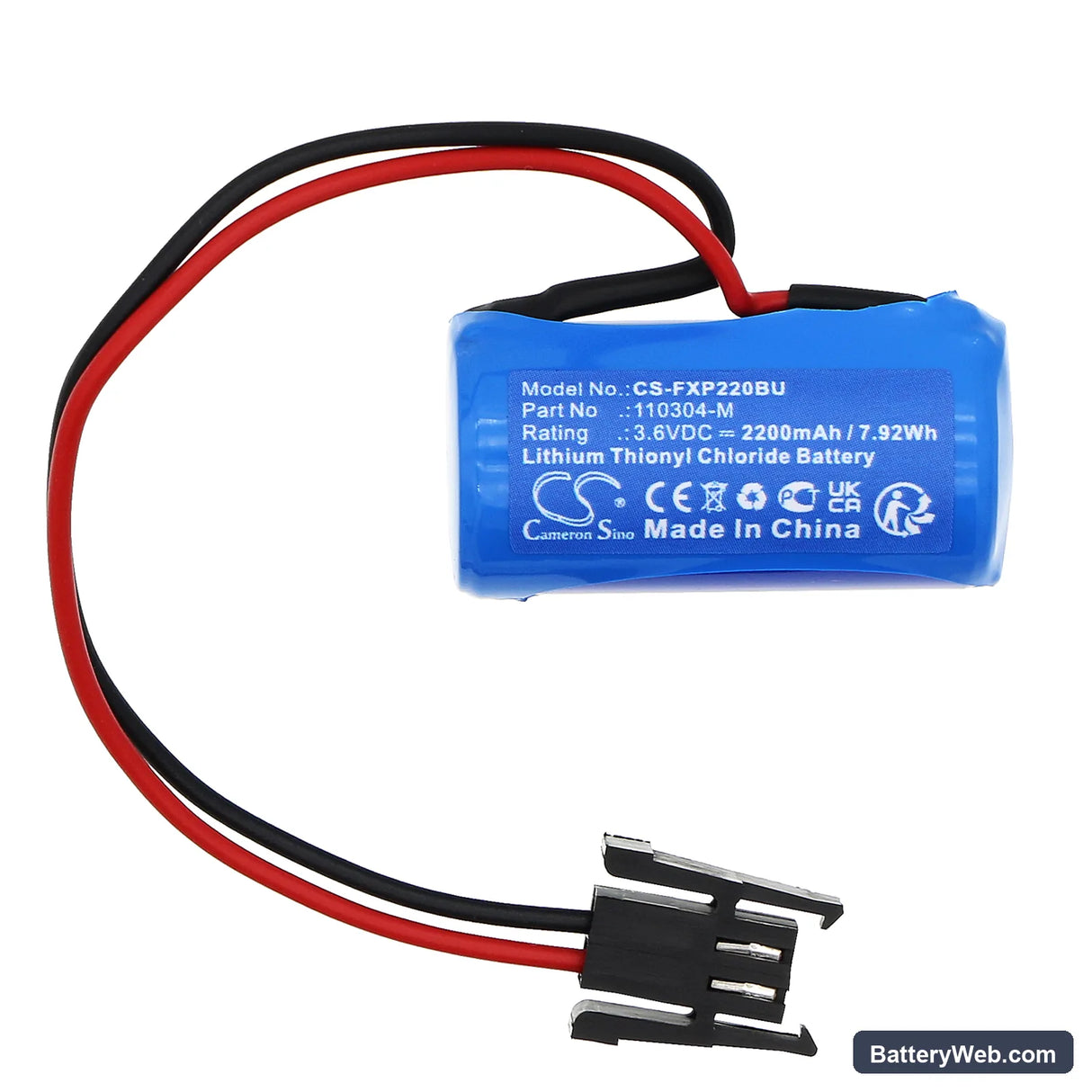 Fukuda ECG analyzer FCP2201G memory Replacement Battery, 3.6V, 2200mAh, Li-SOCl2 3