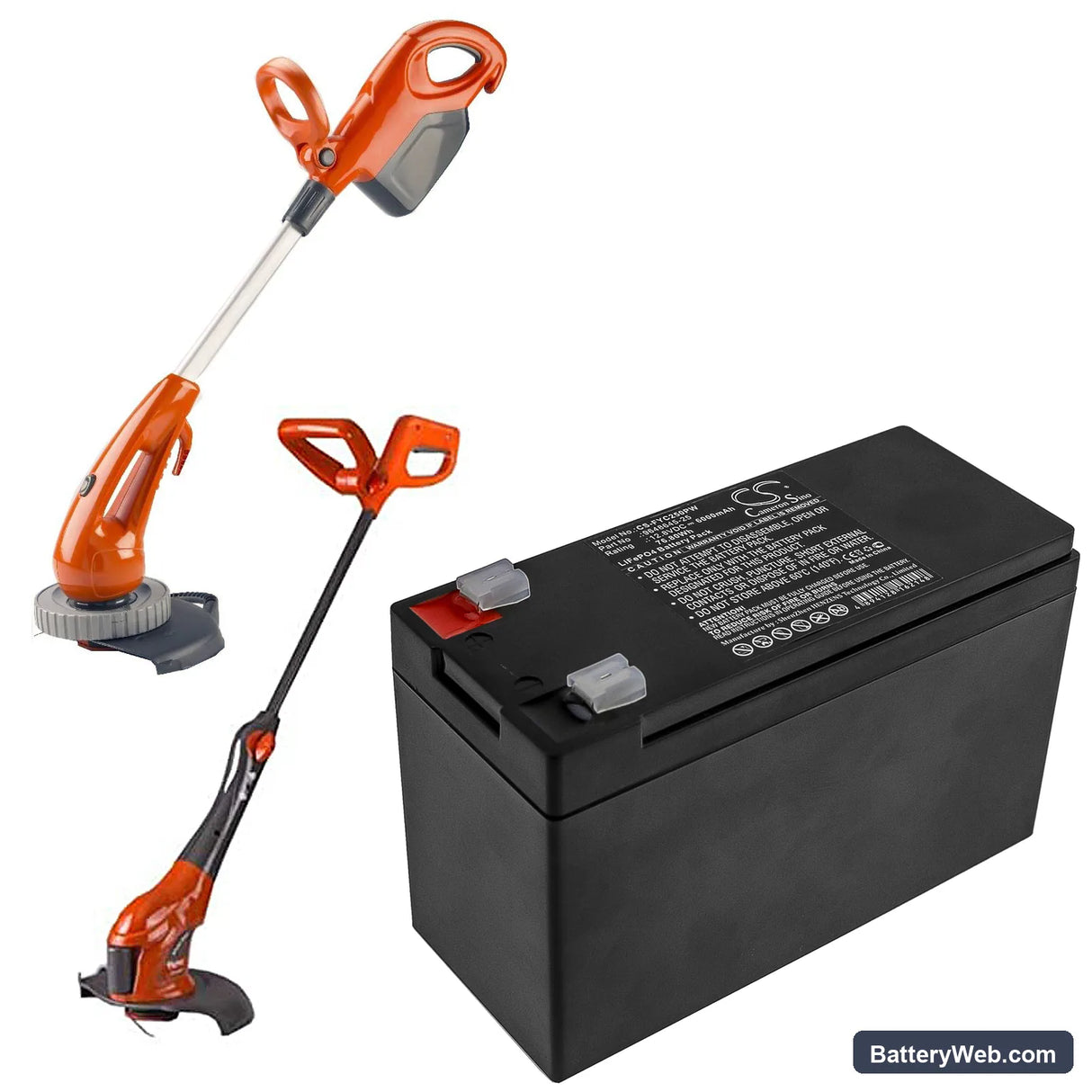 Flymo Cordless Multitrim CT250X Replacement Battery, 12.8V, 6000mAh, LiFePO4 4