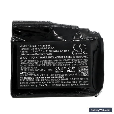 Fly Racing Title Heated Glove Replacement Battery, 7.4V, 1100mAh, Li-ion 3