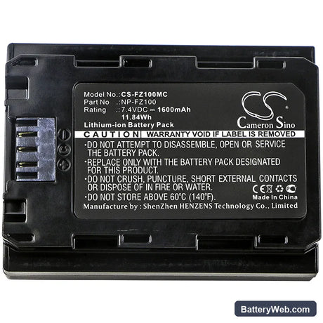 Sony A7 Mark 3 Replacement Battery, 7.4V, 1600mAh, Li-ion 3