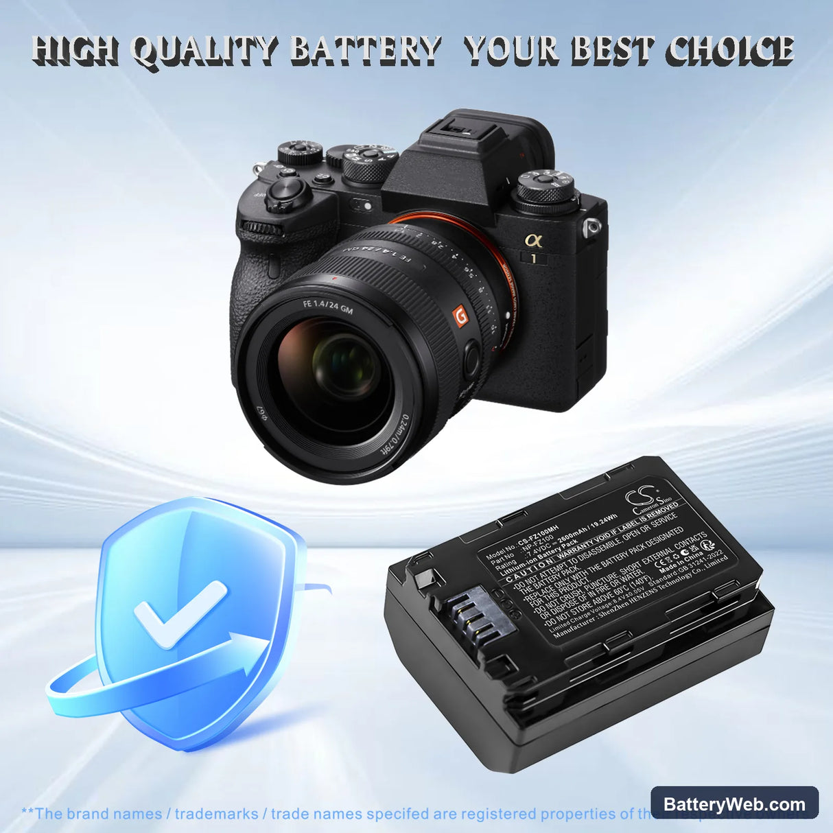 Sony A7 Mark 3 Replacement Battery, 7.4V, 2600mAh, Li-ion 1