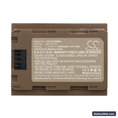 Sony A7 Mark 3 Replacement Battery, 7.4V, 2050mAh, Li-ion 5
