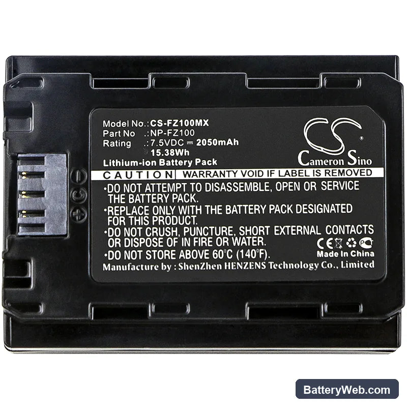 Sony A7 Mark 3 Replacement Battery, 7.5V, 2050mAh, Li-ion 3