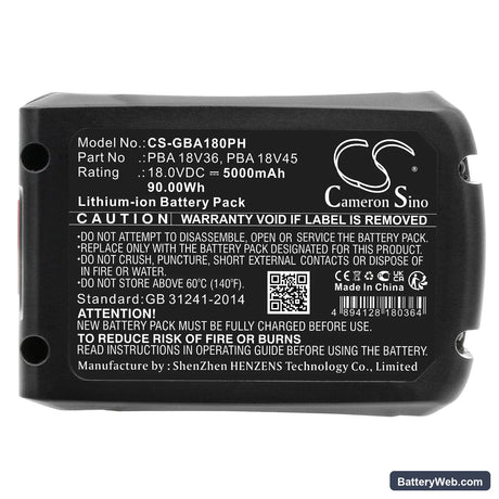 Gardena PowerMax 32/36V Replacement Battery, 18V, 5000mAh, Li-ion 5