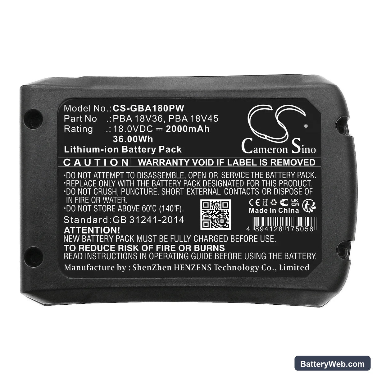 Gardena PowerMax 32/36V Replacement Battery, 18V, 2000mAh, Li-ion 5
