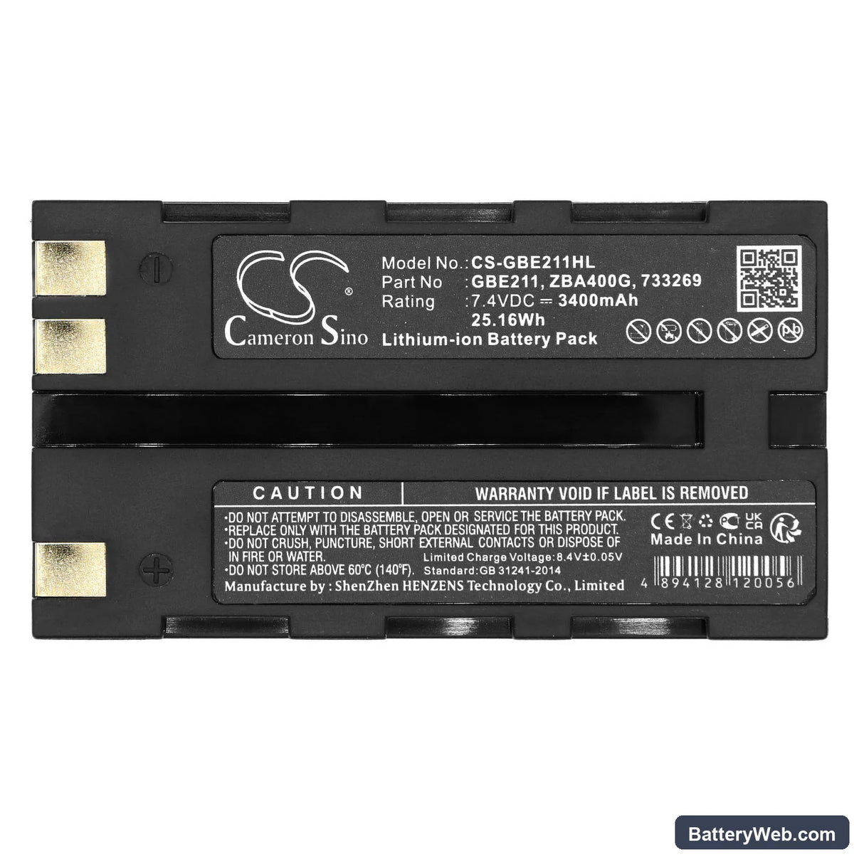Leica ATX1200 Replacement Battery, 7.4V, 3400mAh, Li-ion 5