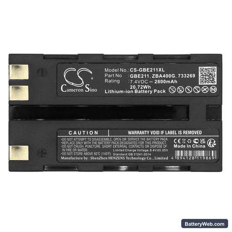 GeoMax ZT80+ Replacement Battery, 7.4V, 2800mAh, Li-ion 5