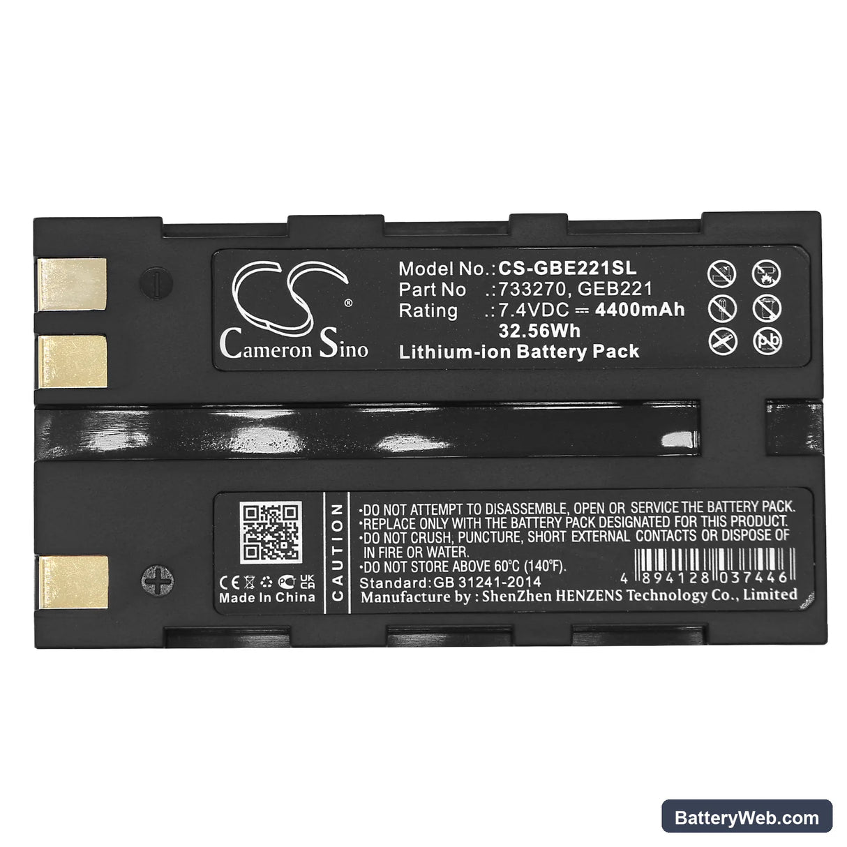 Leica ATX1200 Replacement Battery, 7.4V, 4400mAh, Li-ion 5