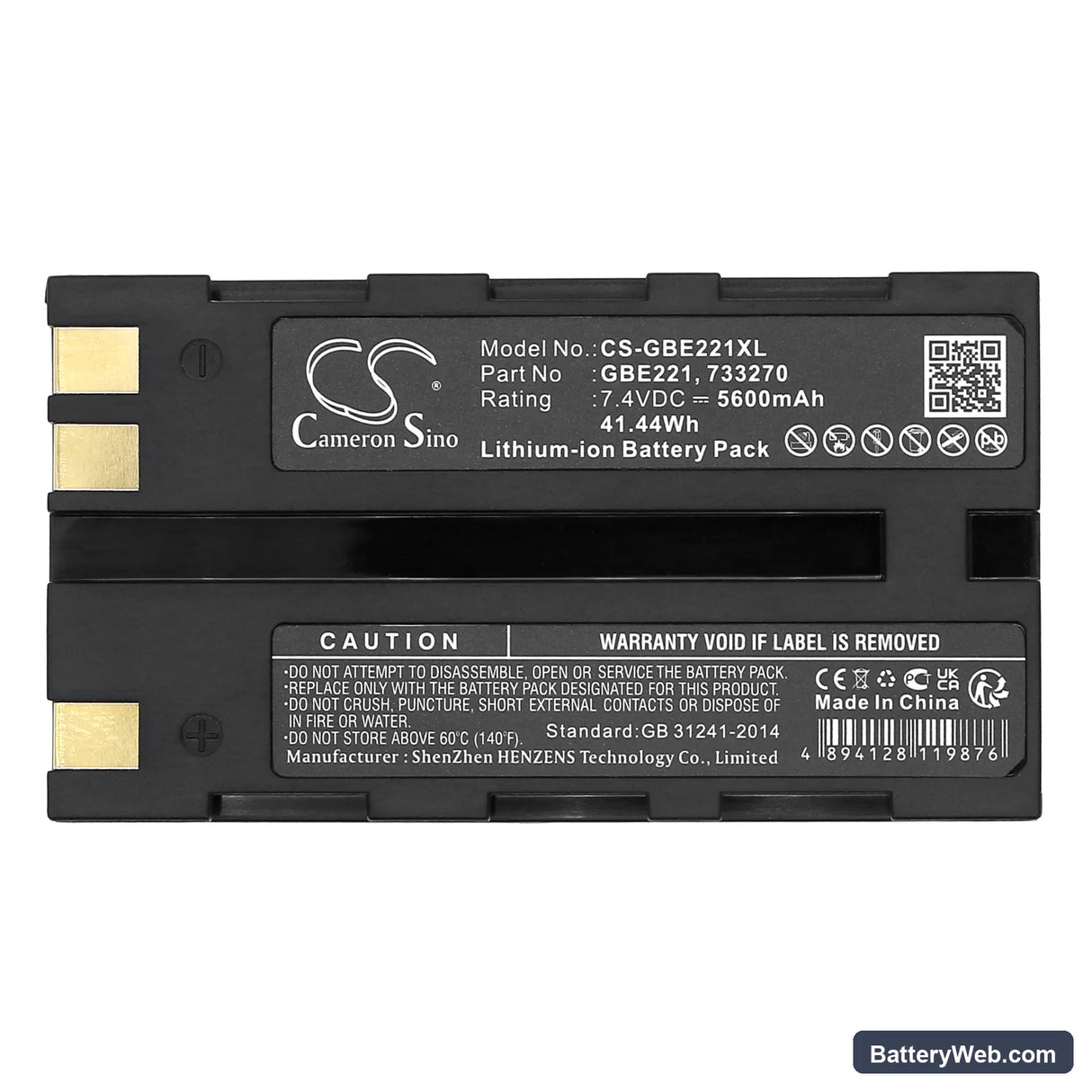 Leica ATX900 Replacement Battery, 7.4V, 5600mAh, Li-ion 5