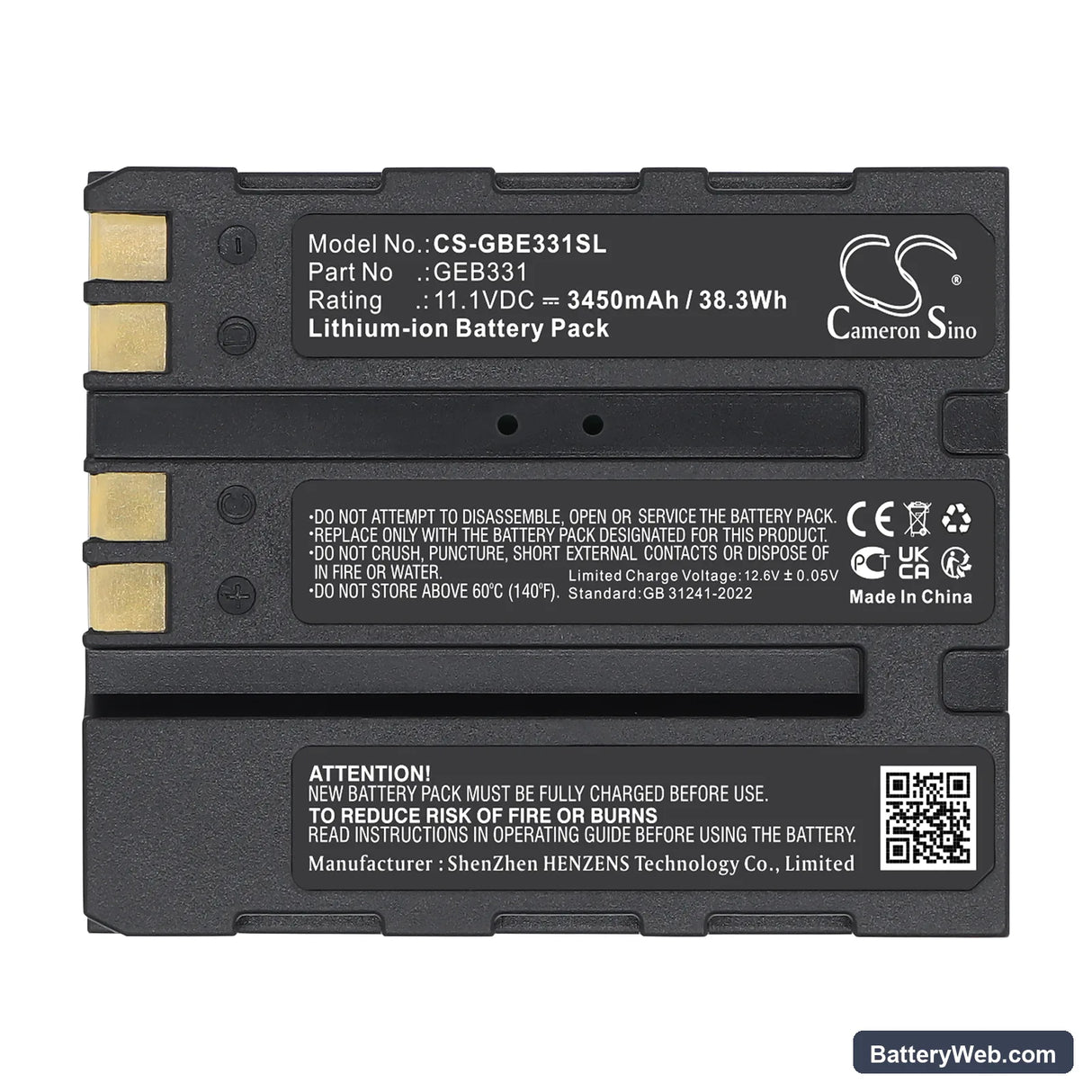 Leica CS20 Replacement Battery, 11.1V, 3450mAh, Li-ion 5