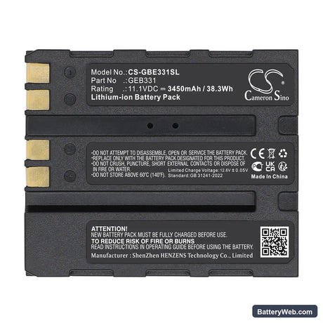 Leica CS20 Replacement Battery, 11.1V, 3450mAh, Li-ion 5