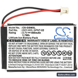 Nintendo Game Boy Micro Replacement Battery, 3.7V, 460mAh, Li-Polymer 3