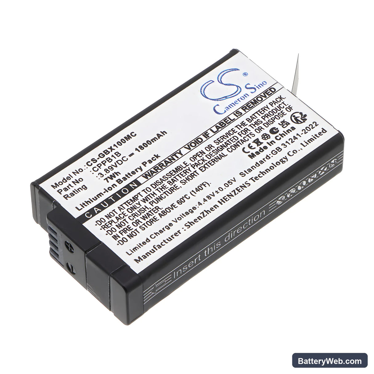 GoPro Max 2 Replacement Battery, 3.89V, 1800mAh, Li-ion 1