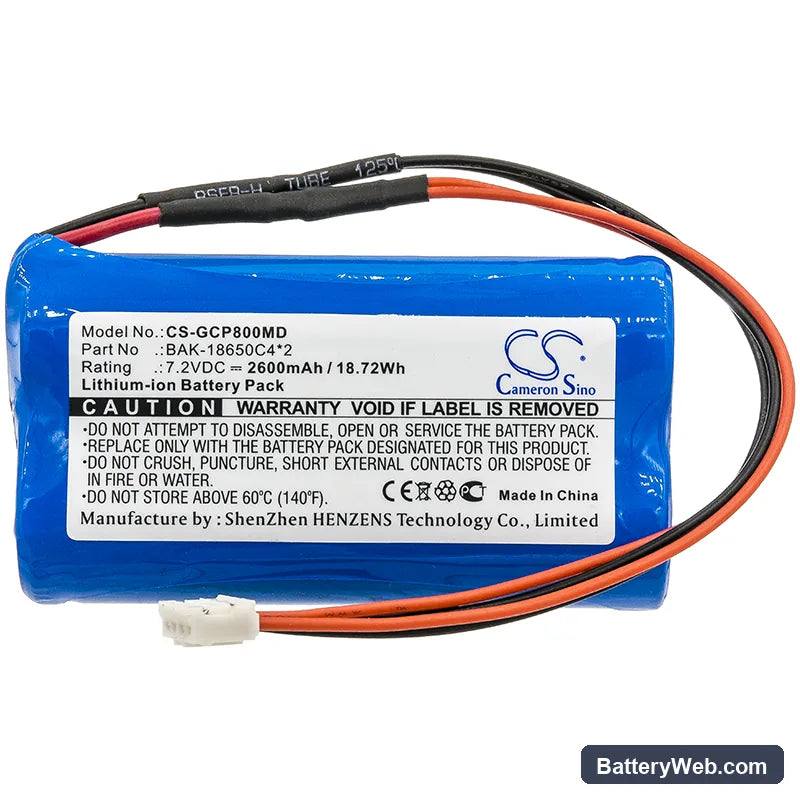 G-CARE SP-800 Replacement Battery, 7.2V, 2600mAh, Li-ion 3
