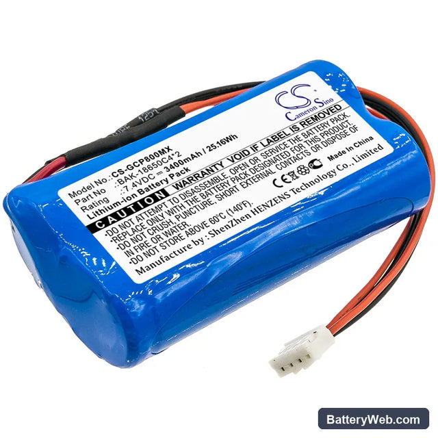 G-CARE SP-800 Replacement Battery, 7.4V, 3400mAh, Li-ion 1
