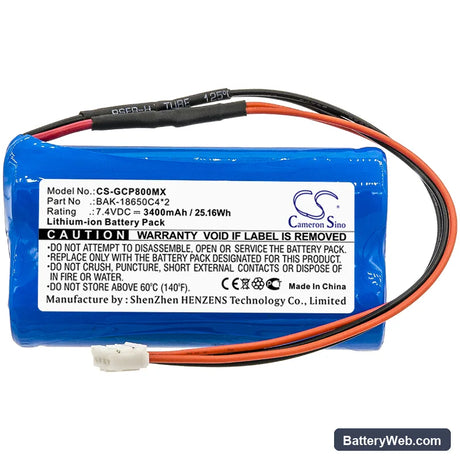 G-CARE SP-800 Replacement Battery, 7.4V, 3400mAh, Li-ion 3