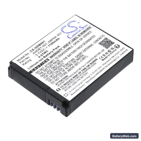 GoPro Hero Replacement Battery, 3.7V, 1100mAh, Li-ion 1