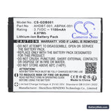 GoPro Hero Replacement Battery, 3.7V, 1100mAh, Li-ion 5