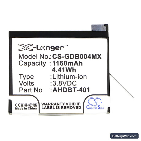 GoPro Hero 4 Replacement Battery, 3.8V, 1160mAh, Li-ion 5