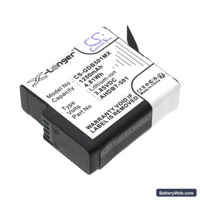 GoPro Hero 5 Replacement Battery, 3.85V, 1250mAh, Li-ion 1