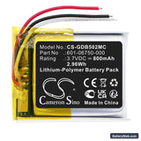 GoPro CHDHS-101 Replacement Battery, 3.7V, 800mAh, Li-Polymer 3