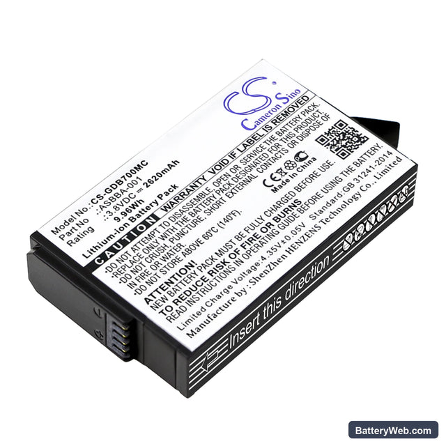 GoPro Fusion Replacement Battery, 3.8V, 2620mAh, Li-ion 1