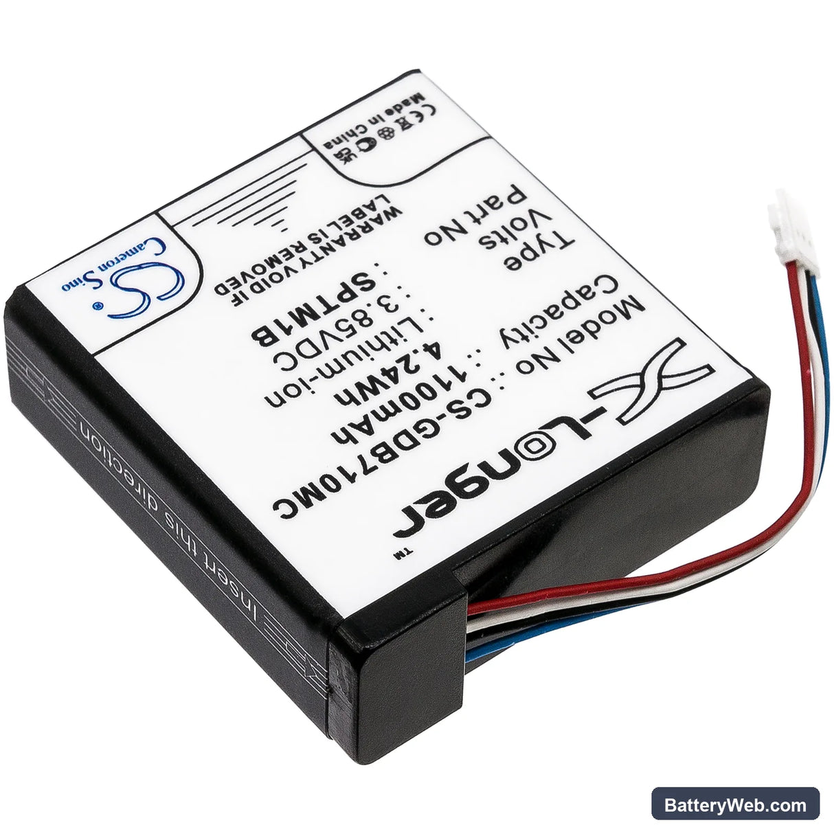 GoPro Hero 7 Silver Replacement Battery, 3.85V, 1100mAh, Li-ion 2