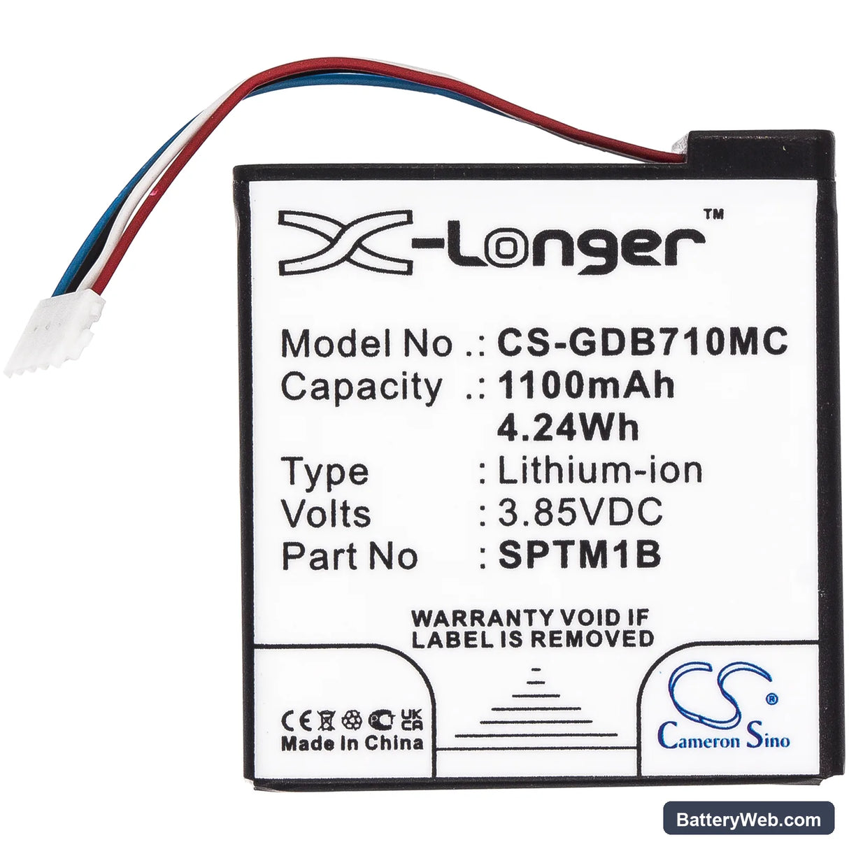 GoPro Hero 7 Silver Replacement Battery, 3.85V, 1100mAh, Li-ion 3