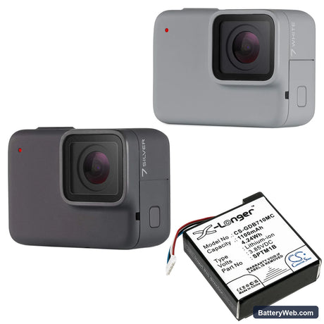 GoPro Hero 7 Silver Replacement Battery, 3.85V, 1100mAh, Li-ion 6
