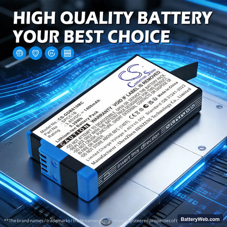 GoPro Max Replacement Battery, 3.85V, 1400mAh, Li-ion 7