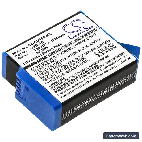 GoPro AHDBT-901 Replacement Battery, 3.85V, 1720mAh, Li-ion 1