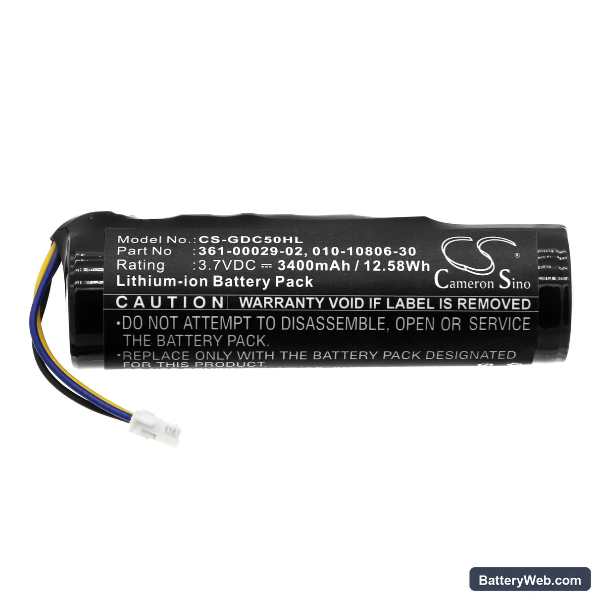 Garmin DC50 Replacement Battery, 3.7V, 3400mAh, Li-ion 3