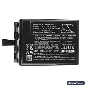 GE Vivid IQ Replacement Battery, 18V, 5400mAh, Li-ion 1