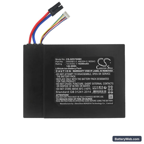 GE Logiq E10 Replacement Battery, 14.4V, 10200mAh, Li-ion 3