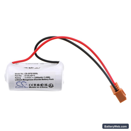 GE Fanuc D100 Replacement Battery, 3V, 1200mAh, Li-MnO2 3