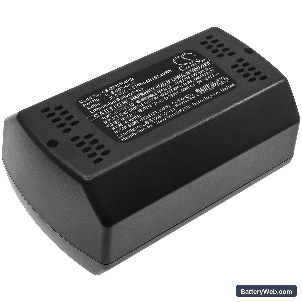 Garden Feelings IAM 36-3730 F Replacement Battery, 36V, 2700mAh, Li-ion 3