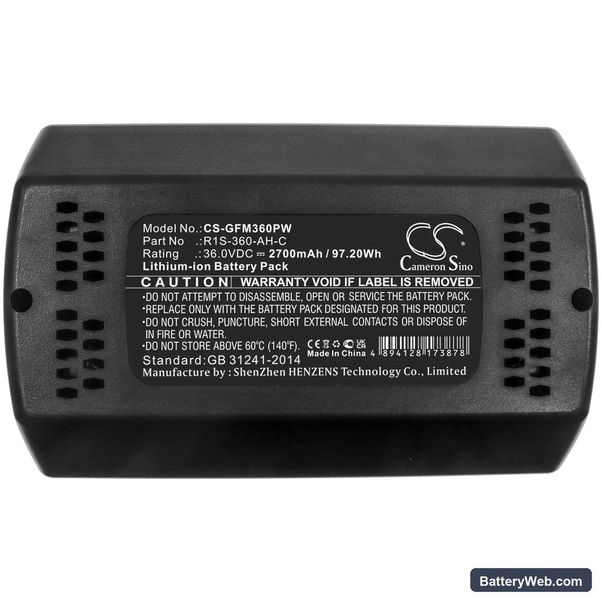 Garden Feelings IAM 36-3730 F Replacement Battery, 36V, 2700mAh, Li-ion 5