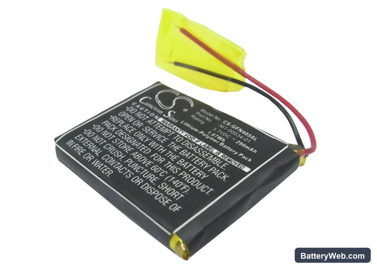 Garmin Foretrex 405 Replacement Battery, 3.7V, 290mAh, Li-Polymer 1