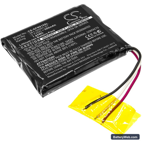 Garmin forerunner 910XT Replacement Battery, 3.7V, 500mAh, Li-ion 1