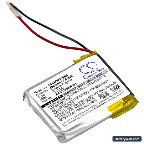 Golf Buddy WT3 GPS Watch Replacement Battery, 3.7V, 550mAh, Li-Polymer 1