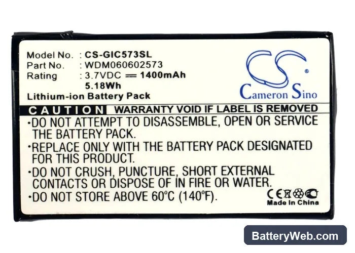 Gigabyte GC-RAMDISK Replacement Battery, 3.7V, 1400mAh, Li-ion 5