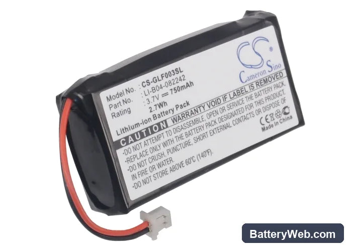 Golf Buddy Plus Replacement Battery, 3.7V, 750mAh, Li-ion 6