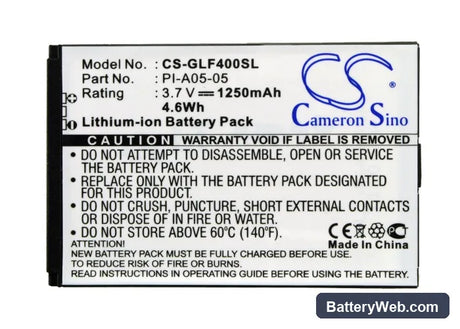 Golf Buddy Buddy World Replacement Battery, 3.7V, 1250mAh, Li-ion 5