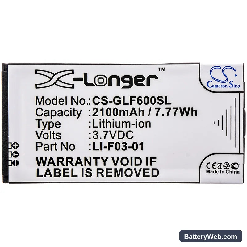 Golf Buddy PT4 Replacement Battery, 3.7V, 2100mAh, Li-ion 3