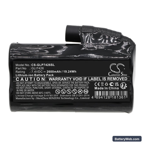 Glovii Heated Sweatshirt Replacement Battery, 7.4V, 2600mAh, Li-ion 3