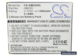 Archos Gmini 220 Replacement Battery, 3.7V, 1400mAh, Li-ion 5