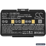 Garmin GPSMAP 276 Replacement Battery, 7.4V, 2600mAh, Li-ion 3