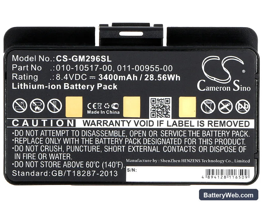 Garmin GPSMAP 276 Replacement Battery, 8.4V, 3400mAh, Li-ion 5