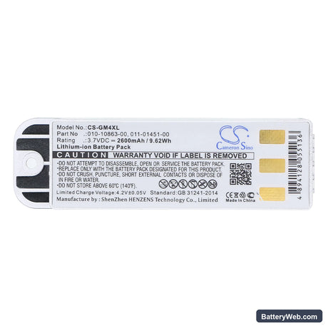 Garmin Zumo 400 Replacement Battery, 3.7V, 2600mAh, Li-ion 5